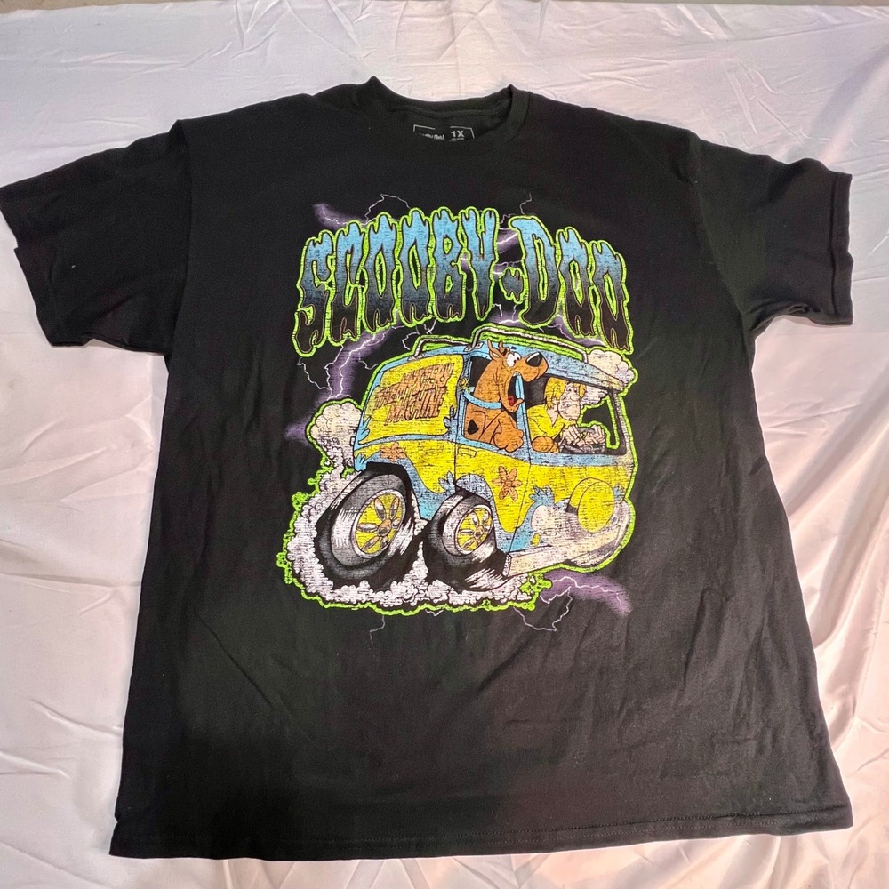 Scooby-Doo 1X T-Shirt Mens Black NWOT Mystery‎ Machine Graphic Tee